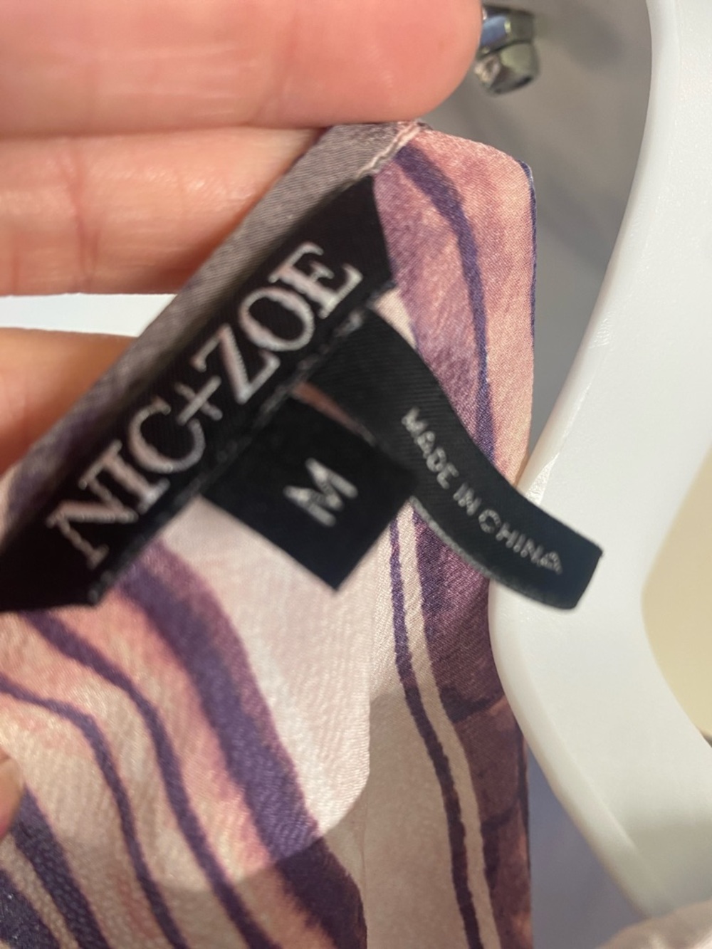 NIC+ZOE Striped Layered Tank Top in Pink, Blue & Cream - Picture 2 of 3